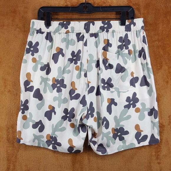 PAIGE Shorts Mens Large Cream Pull On Drawstring Lightweight Abstract SANDA $169 - Picture 6 of 12